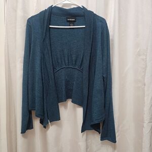 Lane Bryant Merino Wool Blend Open Front Cardigan Sweater Blue Size 14/16 EUC